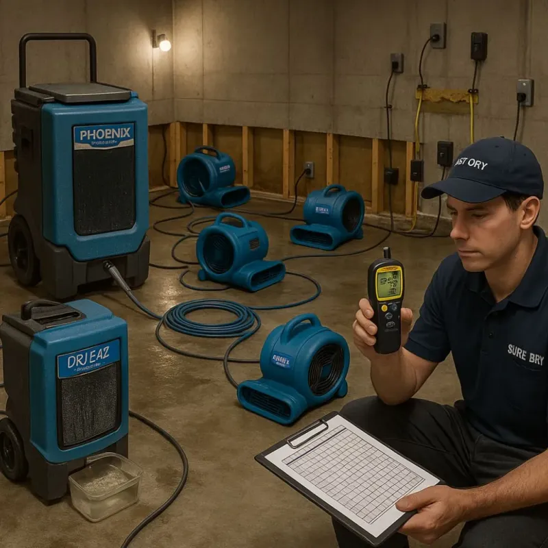 Structural Drying and Dehumidification process in Mogadore, OH